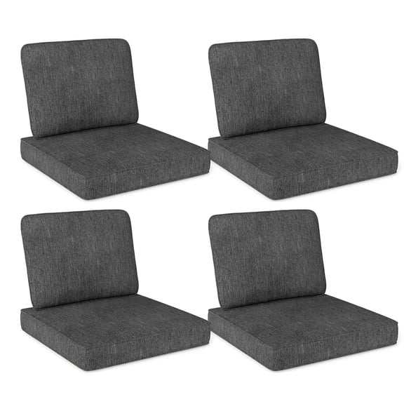 Costway 8-Pack 24" x 24" Deep Seat Cushion & Back Pillow with Removable Covers Outdoor Gray