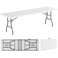 thumbnail image 1 of Costway 8 ft Portable Folding Table with HDPE Tabletop Safe Lock Mechanism Carrying Handle White, 1 of 10