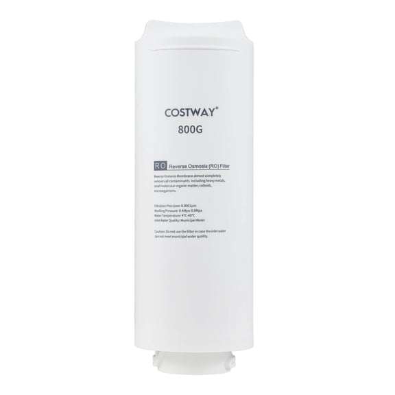 Costway 800 GPD Replacement RO Filter for AW-RB20/RB05 Under-Sink Reverse Osmosis System White-800 GPD RO