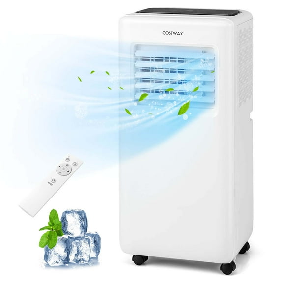 Costway 8000 BTU 5000 BTU (8000BTU ASHRAE) 250 sq ft Portable Air Conditioner with Fan and Humidifier, White