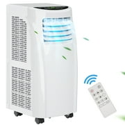 Costway 8000 BTU ASHRAE Portable Air Conditioner & Dehumidifier Function Remote w/ Window Kit White