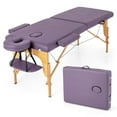 thumbnail image 1 of Costway 84" Portable & Foldable Massage Salon Spa Facial Care Tattoo Bed with Carrying Bag Purple, 1 of 10