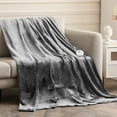 thumbnail image 1 of Costway 84'' x 90'' Flannel Heated Blanket  Throw w/ Dual Controllers Gray, 1 of 9