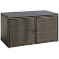 thumbnail image 1 of Costway 88 Gallon Garden Patio Rattan Storage Container Box Bin Shelf Brown, 1 of 9