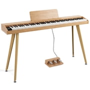 Costway 88-Key Digital Piano Semi-Weighted Keyboard with 3 Pedal Unit & 80 Demos Natural