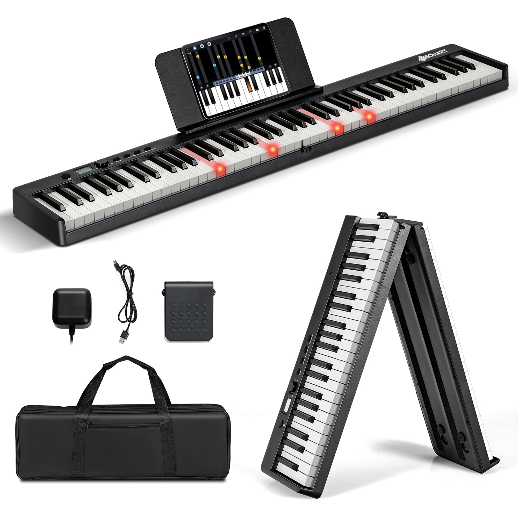 MIDIPLUS Foldable Electronic Keyboard Piano 88 K-eys Folding Piano Portable  Digital Piano for Piano Student Musical Instrument - AliExpress