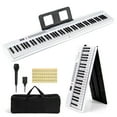 thumbnail image 1 of Costway 88 Key Folding Piano Keyboard with Wireless MIDI Dual Speakers 1000 Timbres White, 1 of 11