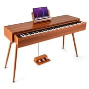 Costway 88-Key Graded Hammer Action Weighted Keyboard with Push-pull Drawer Record Replay