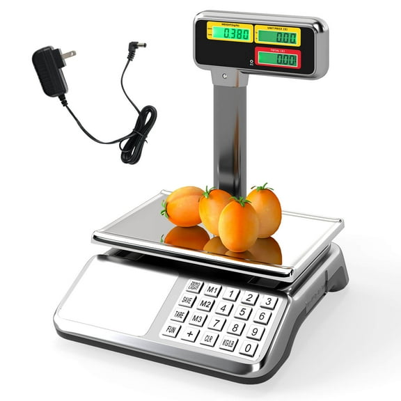 Costway 88lb Price Computing Scale with Pole Dual LCD Display,Counting Function for Retail