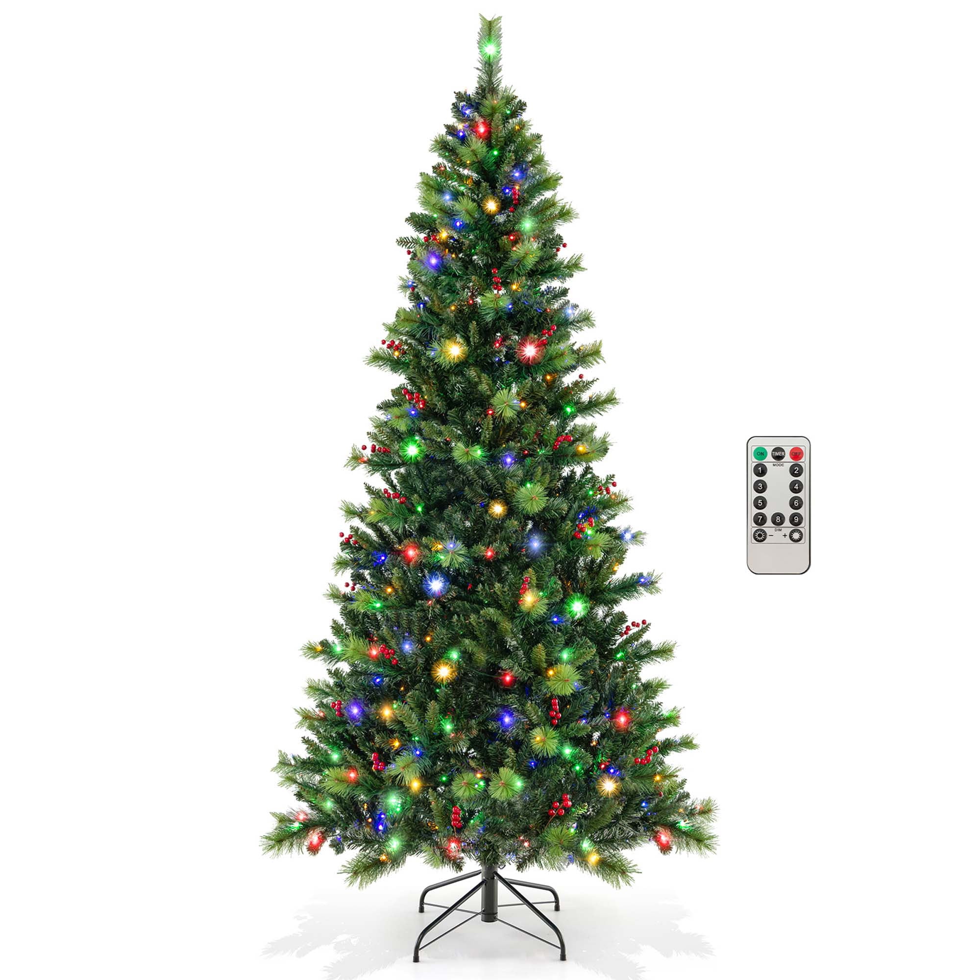 Costway-8FT-Pre-Lit-Artificial