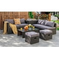 thumbnail image 1 of Costway 8PCS Patio Rattan Furniture Set  Space-Saving Storage Cushion Grey cover, 1 of 9