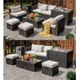 thumbnail image 1 of Costway 8PCS Patio Rattan Furniture Set  Space-Saving Storage Cushion Off White cover, 1 of 9