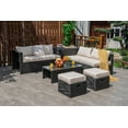thumbnail image 1 of Costway 8PCS Patio Rattan Furniture Set Storage Table Ottoman Off White cover, 1 of 10