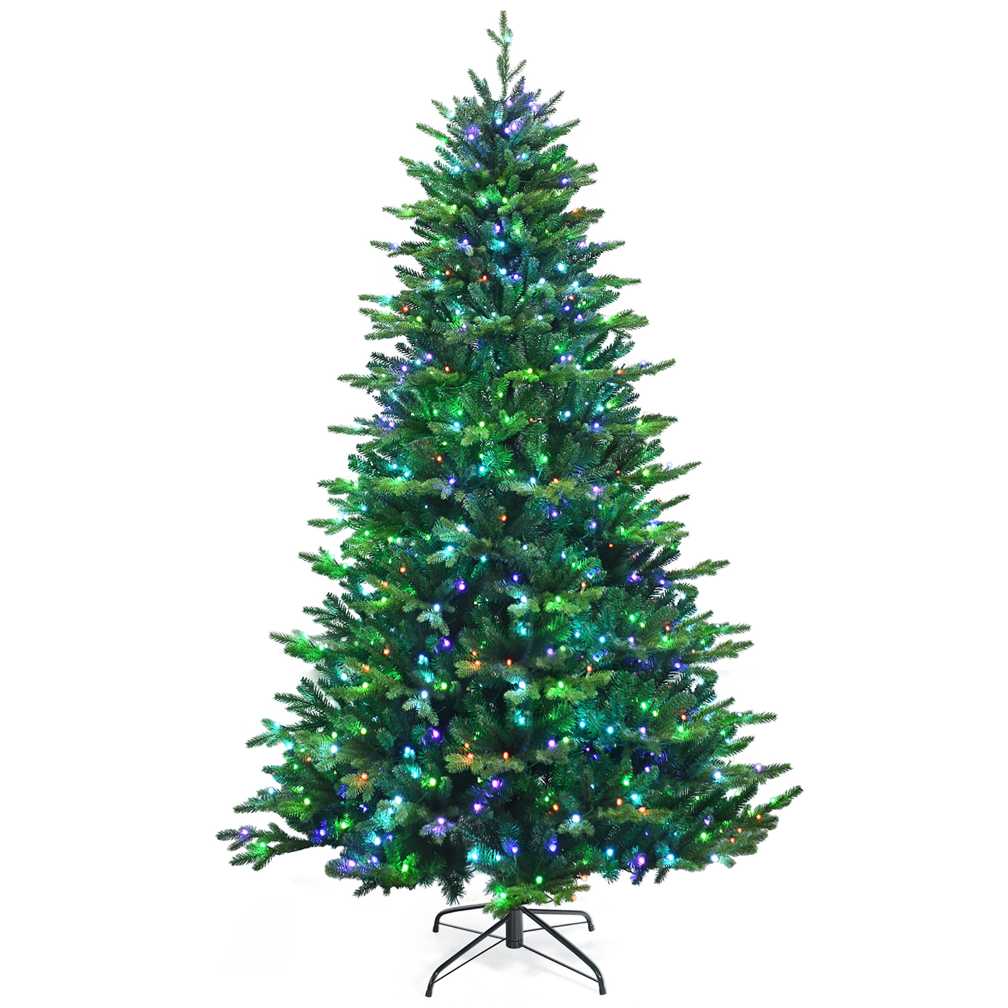 8-Foot Green Pre-Lit Artificial Christmas Tree with LED Lights
