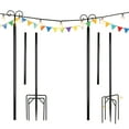 thumbnail image 2 of Backyard Light Holders Outdoor String Light Poles - 8ft Metal Light Poles With Hooks For Patio & Backyard Lighting String Light Poles For Deck 2 of 12