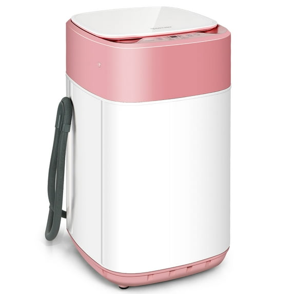 Costway 8lbs Portable Fully Automatic Washing Machine W/ Drain Pump Pink