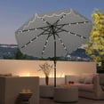 thumbnail image 1 of Costway 9.3 FT Solar Patio Umbrella Outdoor Market Sunshade with 24 LED Lights, Ruffles Gray, 1 of 10
