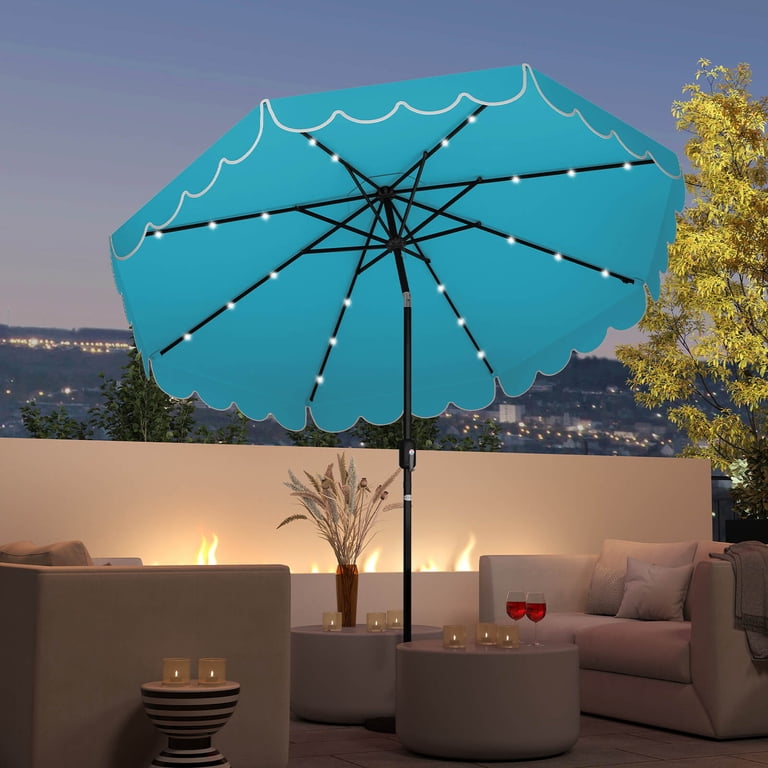 blue 7 patio umbrella GDY 7-ft Steel Blue Push-button Tilt Market Patio Umbrella in the Patio  Umbrellas department at Lowes.com