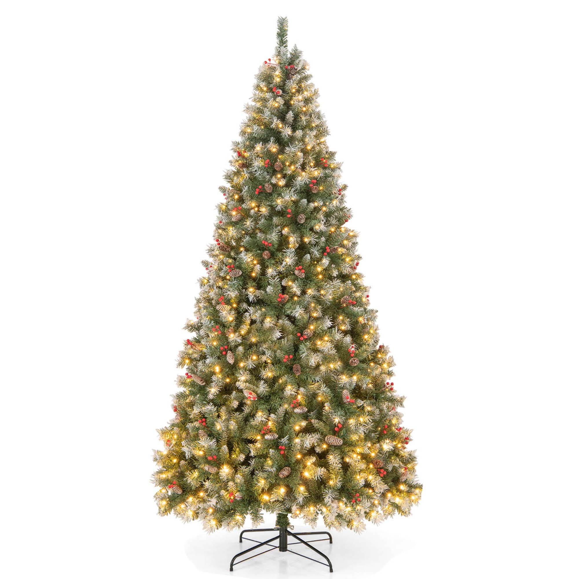 Costway 9 FT Artificial Christmas Tree, 650 Warm LED Lights, 309