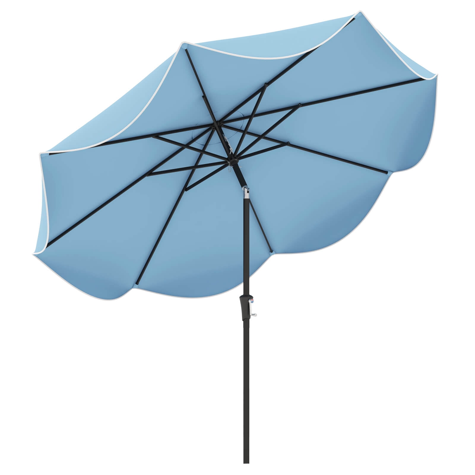 adjustable patio umbrella canary AKZ PLUS 10x13' Cantilever - Black Frame & Taupe Canopy lift operation Jordan Manufacturing 9ft. Steel Market