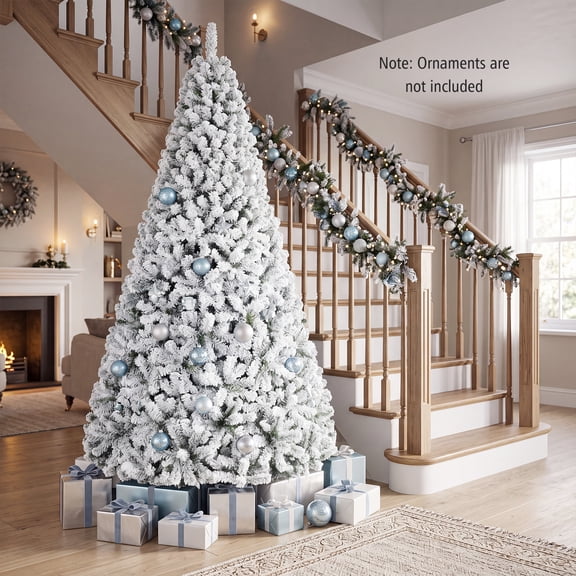 Costway 9 FT Snow Flocked Artificial Christmas Tree with 1498 Realistic Branch Tips