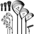 thumbnail image 1 of Costway 9 PCS Men's Complete Golf Club Set Right Handed with 460cc Alloy Driver Irons Gray, 1 of 10
