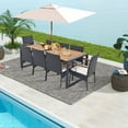 thumbnail image 1 of Costway 9 Pieces  Patio Rattan Dining Set with Acacia Wood Table, 1.9" Umbrella Hole, 1 of 12