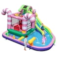 thumbnail image 1 of Costway 9-in-1 Inflatable Bounce House Sweet Candy Water Slide Park Pool without Blower, 1 of 10
