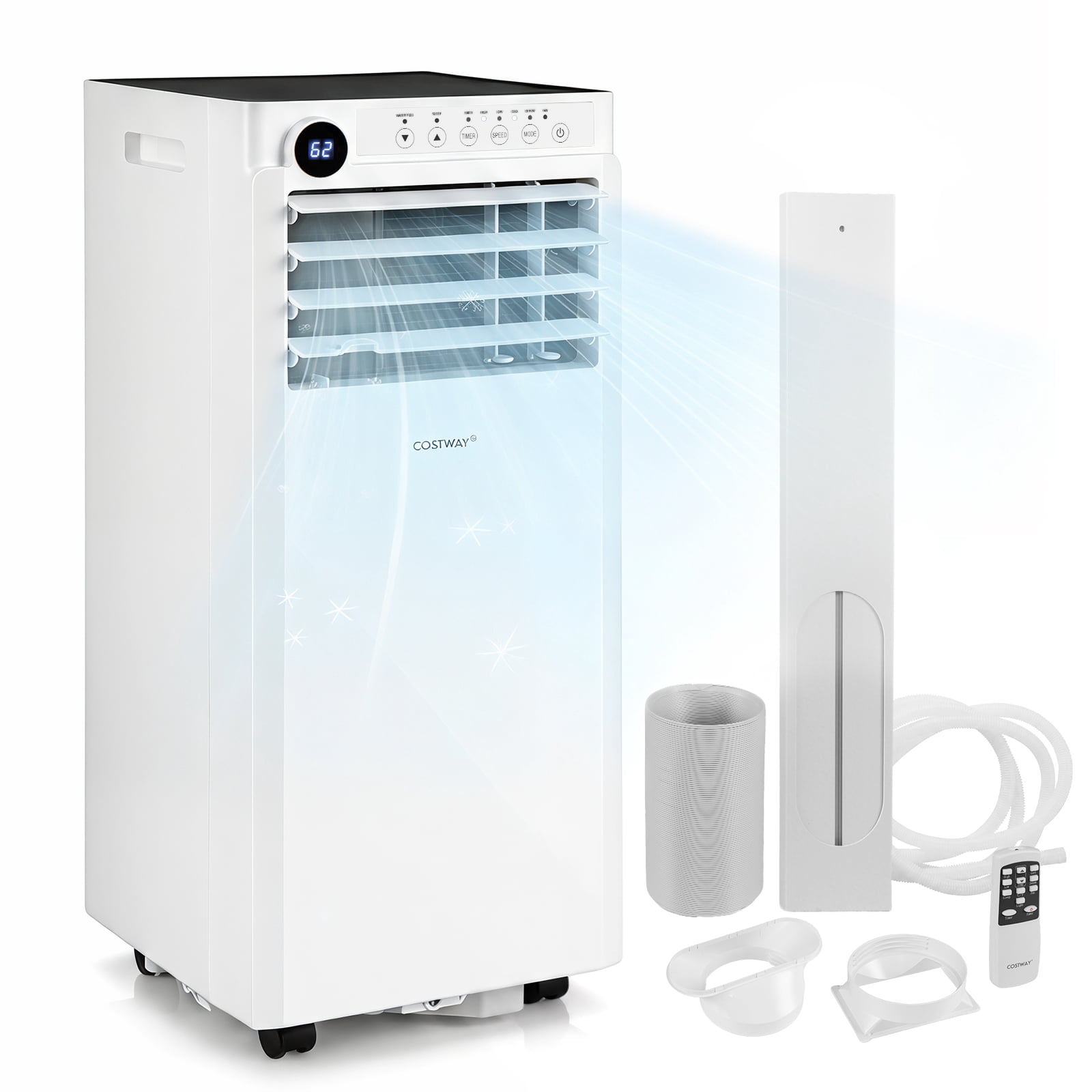 Costway 9000 BTU Portable Air Conditioner,4-in-1 Portable AC Unit with Dehumidifier, Fan