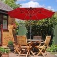 thumbnail image 1 of Costway 96" Burgundy Round Market Patio Umbrella, Water-Resistant, 1 of 12