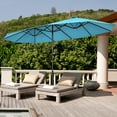 thumbnail image 1 of Costway 97.20" Turquoise Market Patio Umbrella, Crank Lift, 1 of 9