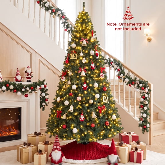 Costway 9Ft Pre-Lit Artificial Christmas Tree Hinged 1000 LED Lights