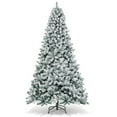 thumbnail image 1 of Costway 9ft Snow Flocked Hinged Artificial Christmas Tree Unlit Metal, 1 of 10