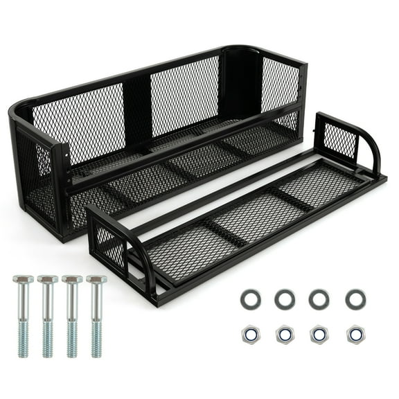 Costway ATV UTV Universal Rear Drop Basket Rack Steel Cargo Hunting