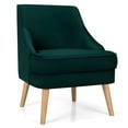 thumbnail image 1 of Costway Accent Chair Velvet Upholstered Single Sofa with Rubber Wood Legs Green, 1 of 12