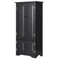 thumbnail image 1 of Costway Accent Storage Cabinet Adjustable Shelves Antique 2 Door Floor Cabinet Black, 1 of 10