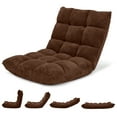 thumbnail image 1 of Costway Adjustable 14-Position Floor Chair Folding Lazy Gaming Sofa Chair Cushioned-Coffee, 1 of 7