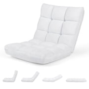 Costway Adjustable 14-Position Floor Chair Folding Lazy Sofas & Couches Cushioned New White
