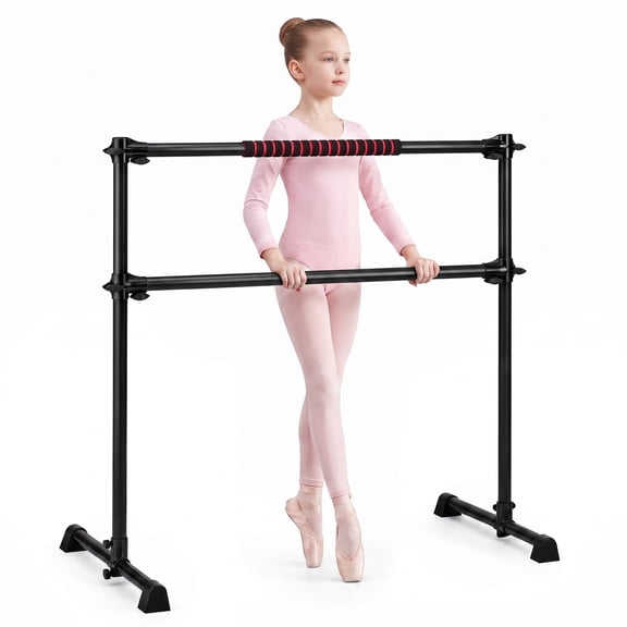 Costway Adjustable Ballet Barre with Foam Protector for Balance Workout, 220 LBS Max Load Black