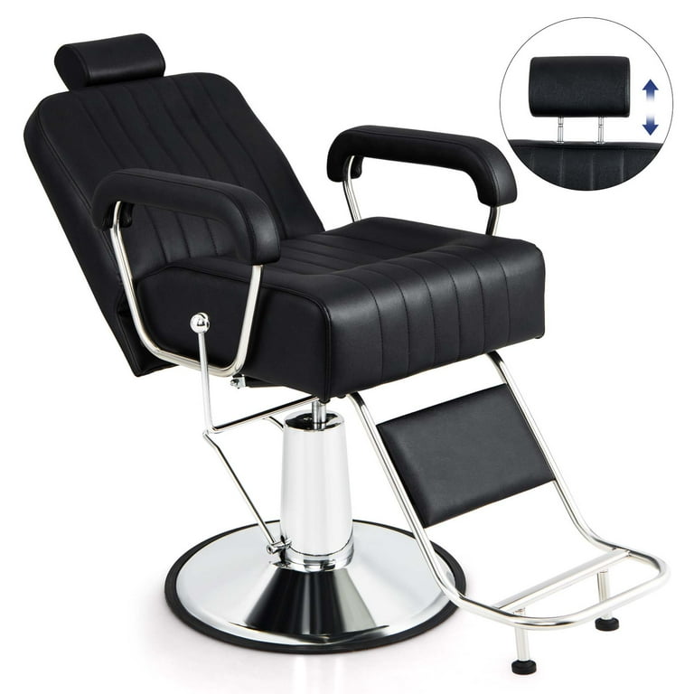 Costway Adjustable Barber Chair with Hydraulic Swivel & Reclining
