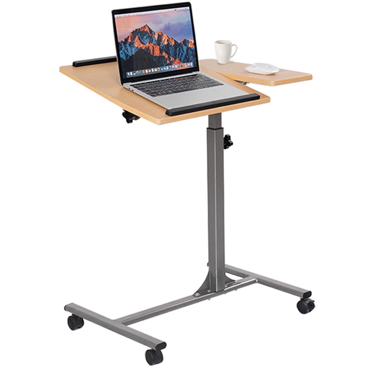 Costway Adjustable Laptop Notebook Desk Table Stand Holder Swivel Home Office Wheels New