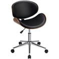 thumbnail image 1 of Costway Adjustable Leather Office Chair Swivel Bentwood Desk Chair w/Curved Seat, 1 of 10