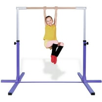 Costway Adjustable Steel Horizontal Training Bar Gymnastics Junior Home Practice Purple