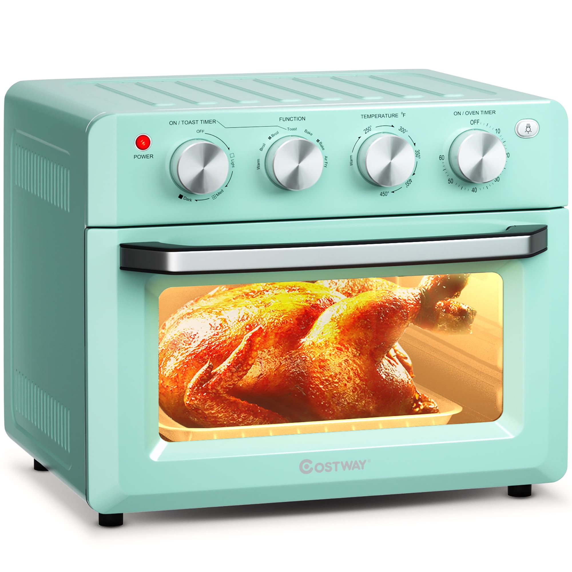 EP24760GR Costway 16-in-1 Air Fryer Oven 15.5 QT Toaster Oven Rotisserie  Dehydrator w/ Accessories Black