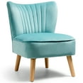 thumbnail image 1 of Costway Armless Accent Chair Modern Velvet Leisure Chair Single Upholstered Green, 1 of 11