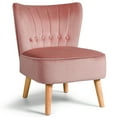 thumbnail image 1 of Costway Armless Accent Chair Tufted Velvet Leisure Chair Single Sofa Upholstered Pink, 1 of 10