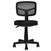 Furmax Mid Back Swivel Task Chair - PU Leather, Armless Ribbed Design, Adjustable Height, Black