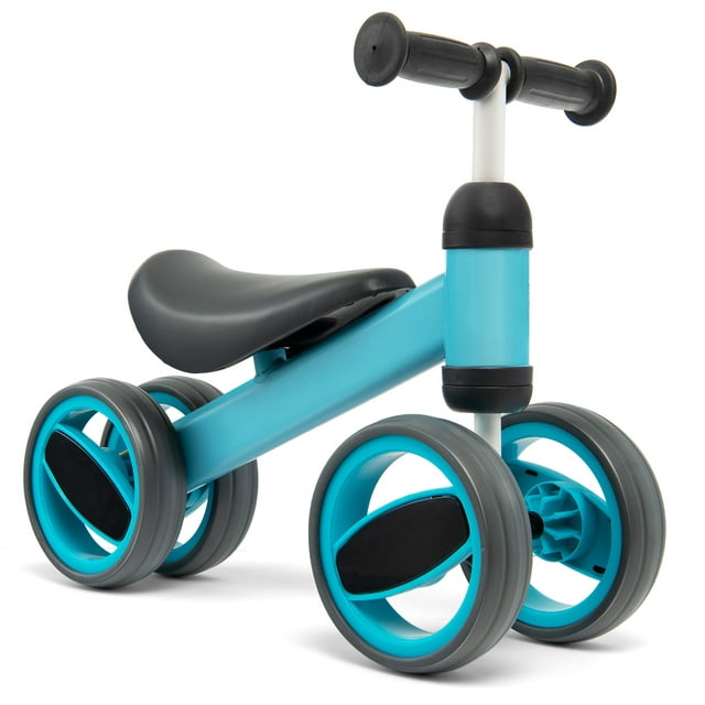 Costway Baby Balance Bike Toddler Riding Toys  w/ 4 Wheels Blue