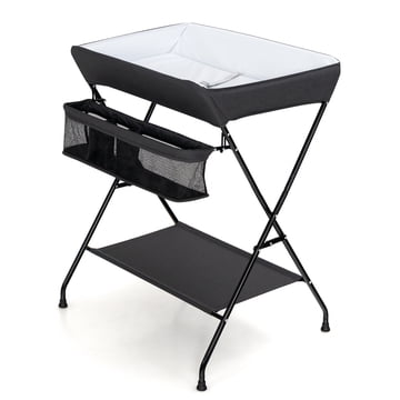Costway Baby Infant Changing Table Folding Diaper Station Nursery with Storage Black