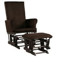 thumbnail image 1 of Costway Baby Nursery Relax Rocker Rocking Chair Glider & Ottoman Set w/Cushion Brown, 1 of 10